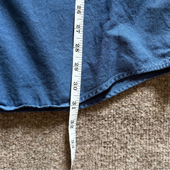 Carhartt Blue Canvas Short Sleeve Button Down Shirt Men L 100% Cotton Casual Top - Picture 7 of 9